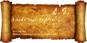 Lazányi Irén névjegykártya