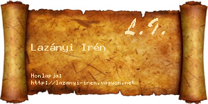 Lazányi Irén névjegykártya